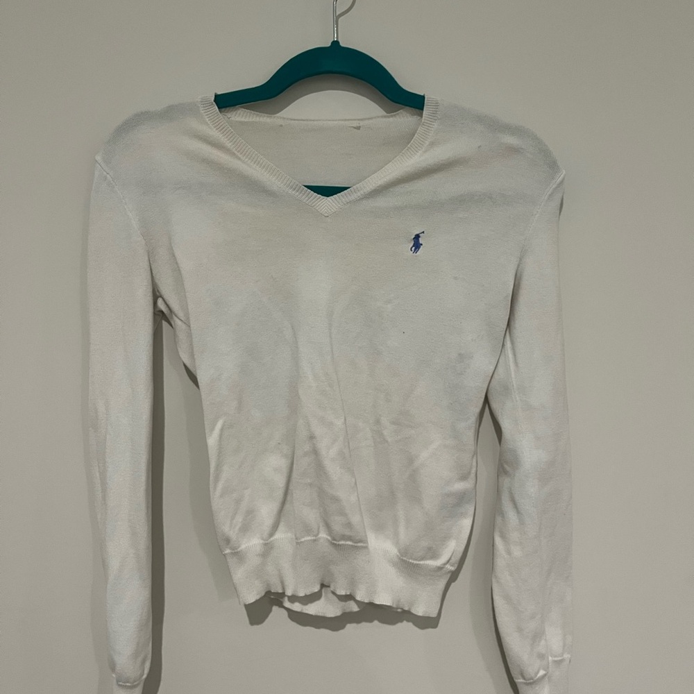 white polo sweater